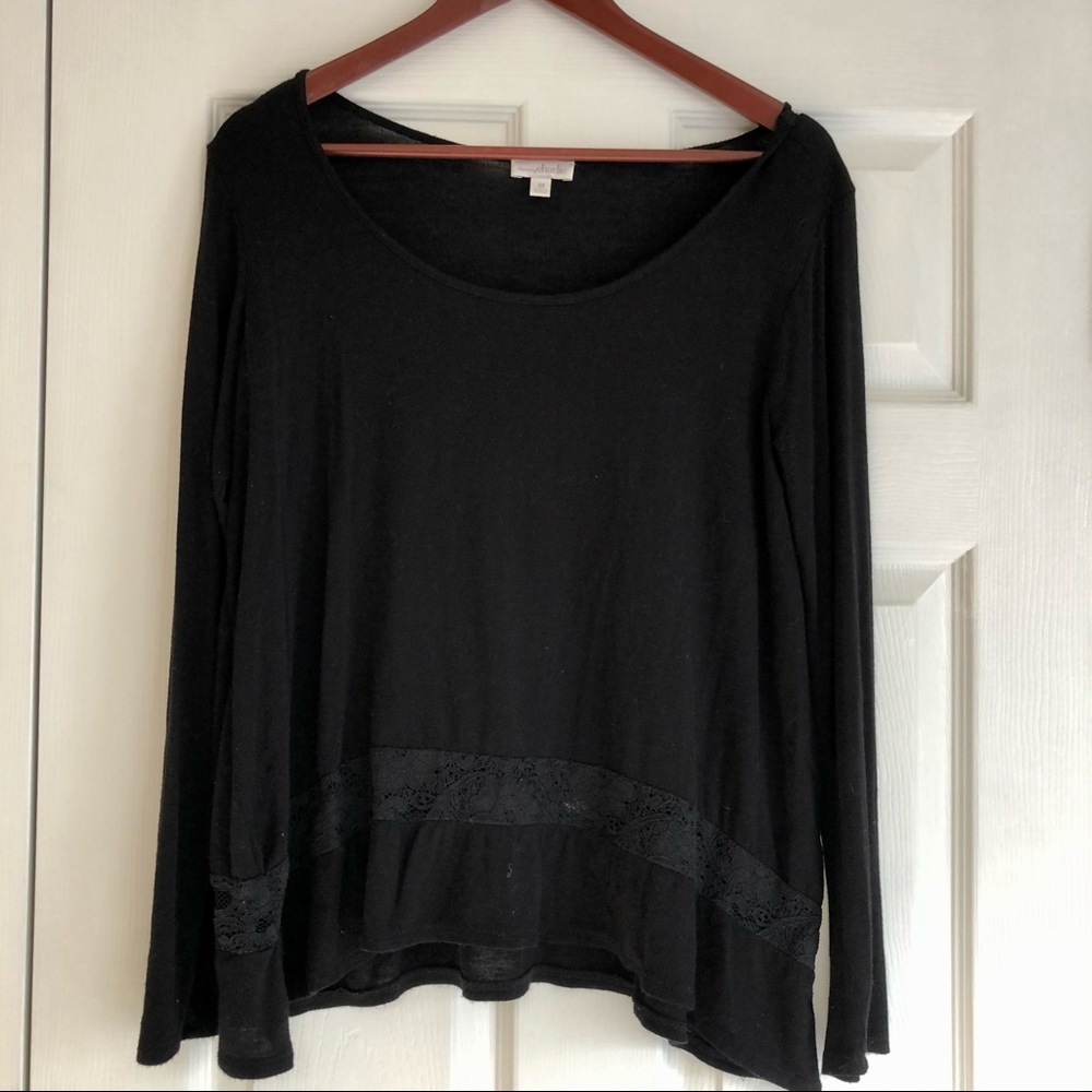 Charming Charlie Black Long Sleeve Blouse. Medium